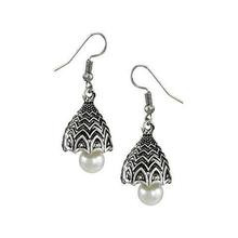 Zaveri Pearls Oxidized Silver Jhumki Earrings for Women