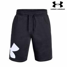 Under Armour Black Rival Fleece Logo Shorts For Men - 1329747-002