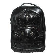 Black Skull Design Genuine Leather Fashion Backpacks