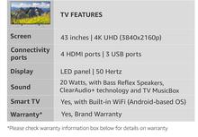 Sony 108 cm (43 Inches) 4K UHD LED Smart TV KD-43X7500F (Black)