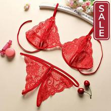 SALE- Ultrathin Sexy Lace Bra Set Women Push Up