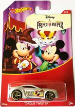 Hot Wheels White Disney Mickey Mouse 'Prince Pauper' #6 Torque Twister Car - FKD66