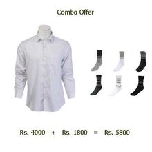 Turtle Checkered Full Sleeve Shirt for Men (4001) and Happy Feet 6 pair of Antibacterial Socks(1011)-Combo Offer