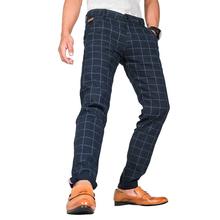 Virjeans Stretchable Cotton Check Blue Chinos Pant for Men (VJC 714)