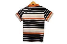 Kids Polo T-shirts Striped Design – Black/Grey/Brown