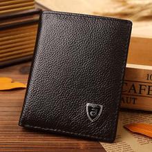 Slim Genuine Leather Small Thin Mini Men Wallet Male Purse