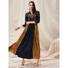 Stylee Lifestyle Navy Blue Rayon Printed Kurti (5039)