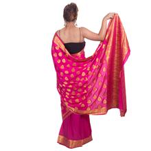 Crepe Silk Saree with Zari Embroidery & Border (PINK) For Women -5010