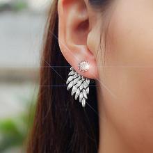 Siliver Toned Angel Wings Shaped Earrings For Women