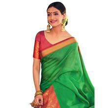 Stylee Lifestyle Green Banarasi Silk Jacquard Saree (1755)