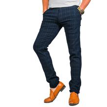 Virjeans Stretchable Cotton Check Chinos Pant for Men (VJC 713) Blue