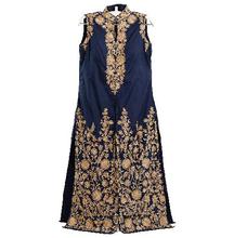 Navy Blue and Golden Long Kurti with Skirt GW007