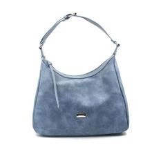 David Jones Steel Blue Textured Zippered Handbag For Women