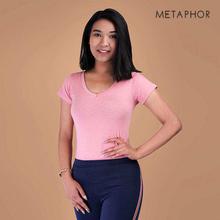 METAPHOR Pink V-Neck Top For Women - MT24AQ