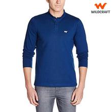 Wildcraft Henley Buttoned T-Shirt For Men - Navy Blue