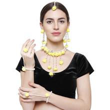 YouBella Jewellery Set for Women Floret Gota Patti Necklace, Earrings,