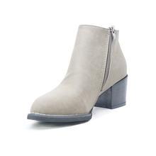 Grey Matte Suede Pointed Ankle Heels Boots for Women