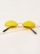 Rimless Irregular Lens Sunglasses