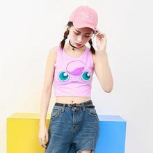 Pokemon Crop Top Women Camis Pikachu Squirtle Bulbasaur