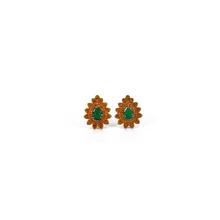 Emerald Drop Stud Earrings For Women