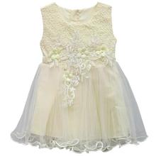 Banana Yellow Floral Embroidered Frock For Girls