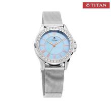 Titan Sky Blue Dial Analog Watch For Women- 9798SM04