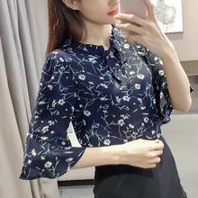 2019 New Summer Spring Blouse Women Tops Floral Print Shirts