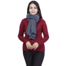 Dark Grey Solid Mix Cashmere Scarf For Women