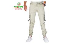 Virjeans Cotton Box Joggers (Zipper Bottom) OFF white-(VJC 681)