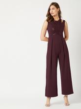 Beauty In Everything Sequin Panel Jumpsuit Wine  For Women