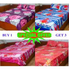 Combo 2-Buy 1 Double Bedsheet And Get 3 Bedsheet Free
