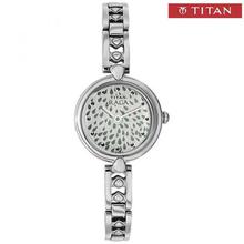 Titan Silver Dial Silver Stainless Steel Strap Analog Watch For Women - (2444SM05)