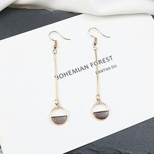 Hollow Semicircle Design Elegant Geometric Dangle Drop Earring