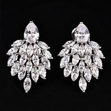 New Big CZ Earrings For Women Micro Pave Cubic Zirconia Crystal