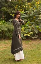 Paislei b.green kurti with ivory designs and matching cream plazo set for winter