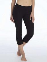 Black Plain Quarter Leggings For Women