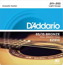 D'Addario EZ910 Bronze Light 85/15 Acoustic Guitar Strings