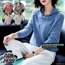 Elegan Sweater - Korean Hooded Loose Fashion Sweater Coat