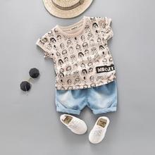 Baby Cartoon Boy Girl Summer Clothes Set 2019 New Cute Short