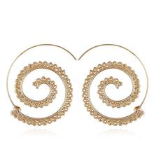 Gold Toned Stone Embellished Round Earrings For Women