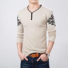 Autumn Spring Casual Men's Sweater V-Neck Striped Slim Fit