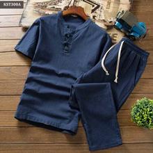 Men Fashion Linen Kurta and Trouser Set