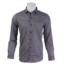Turtle Purple Leaves Printed Full Sleeve Formal Shirt For Men - 51903