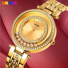 SKMEI 1740 Diamond Watches for Ladies Stainless Steel Band