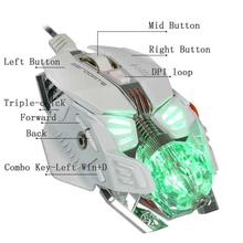 FashionieStore mouse ZERODATE X600 2500DPI Optical Wired Gaming Mechanical Mouse For Tablet Laptop WH