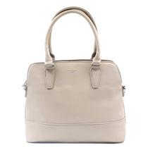 David Jones Cream  Solid Zippered Handbag For Women