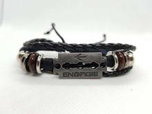 Black Blade Designed Leather Bracelet For Men