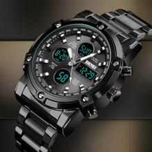 SKMEI 1389 MultiFunctional Business Analog Digital Stainless Steel Watches for Men - Black