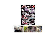 Multicolored Jordan Vintage Shoes Stickers-12 Pcs