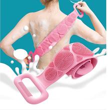 Silicone Body Back Scrubber (28 Inch, 70Cm), Double Side Bathing Brush